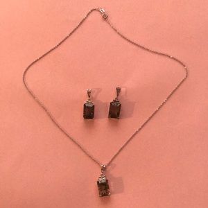 Smokey quartz sterling silver set